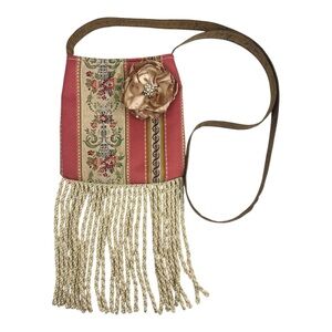 Keep It Gypsy Boho Fringe Floral Tapestry Crossbody-one-of-a Kind Artisan Style!